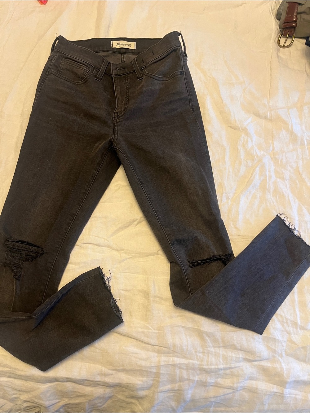 Madewell Black Distressed Skinny Jeans